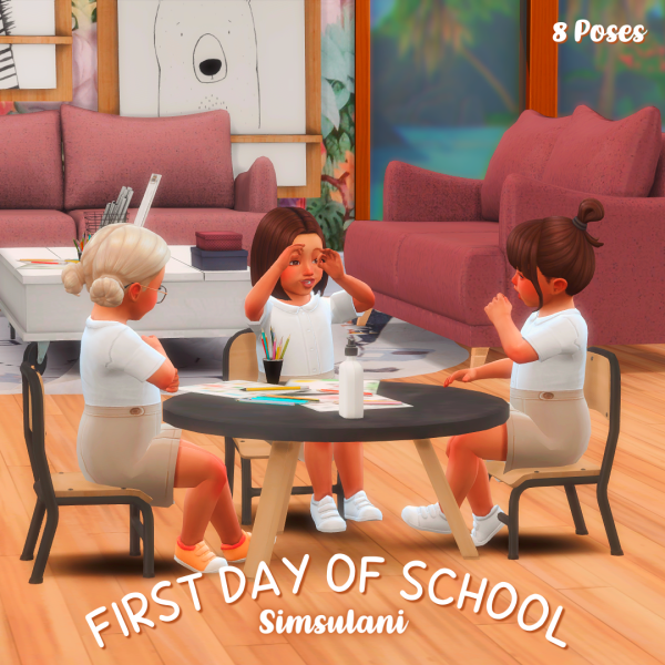 Maxis Match 126 Pose Pack First Day Of School 2 by simsfinds - The Sims 4 Custom Content