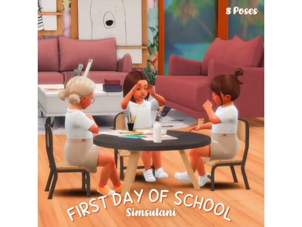 Maxis Match 126 Pose Pack First Day Of School 2 by Simsulani - The Sims 4 Custom Content