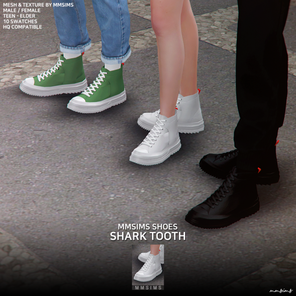 Alpha MMSIMS Shark tooth Sneakers by simsfinds - The Sims 4 Custom Content