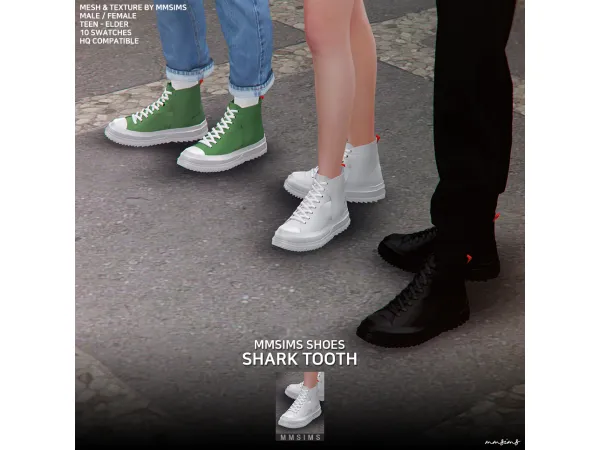 Alpha MMSIMS Shark tooth Sneakers - The Sims 4 Custom Content
