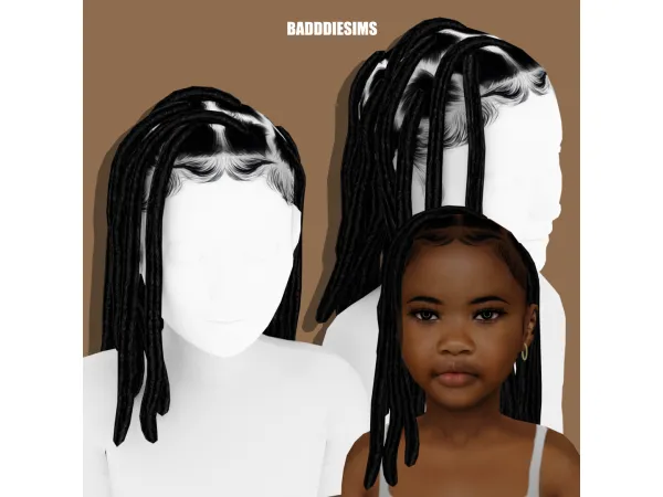 Mix MANA HAIR CHILD VERSION by BADDDIESIMS - The Sims 4 Custom Content