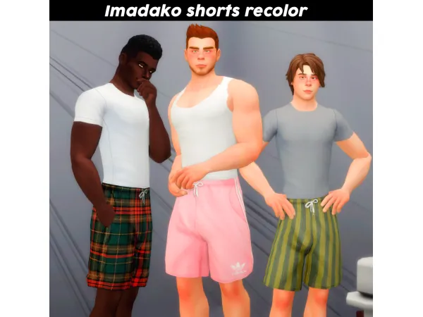 Maxis Match Imadako Shorts Recolors by CreamLatteDream - The Sims 4 Custom Content