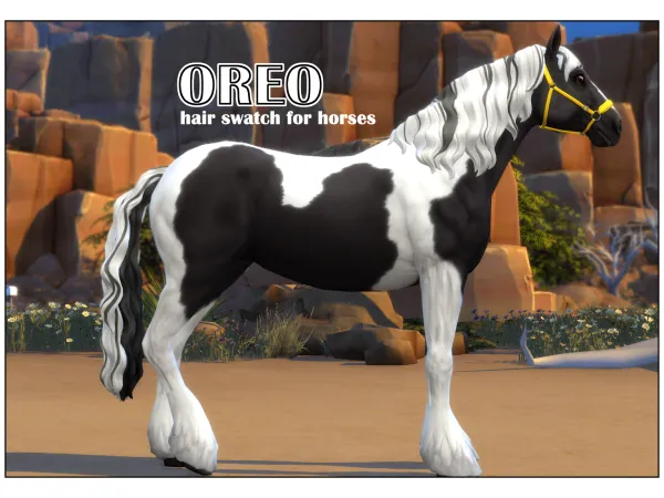 Maxis Match OREO a new hair swatch for horses by simsfinds - The Sims 4 Custom Content