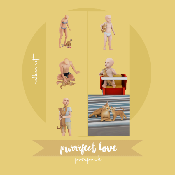 Maxis Match Purrrfect Love Posepack by melbennett - The Sims 4 Custom Content