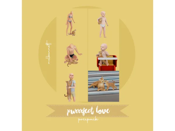 Maxis Match Purrrfect Love Posepack - The Sims 4 Custom Content