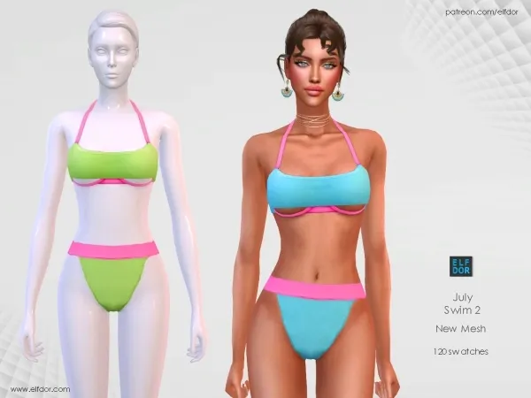Alpha 2023 July 4 Swim 2 by elfdor - The Sims 4 Custom Content