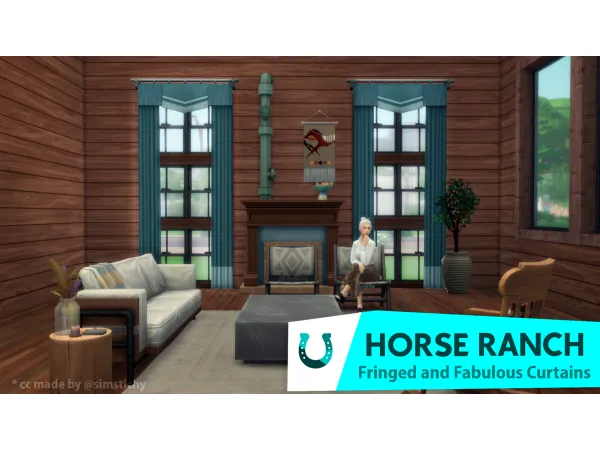 Maxis Match Fringed And Fabulous Curtain Addon by EstenzoLarra - The Sims 4 Custom Content