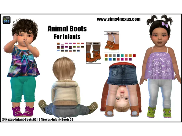 Maxis Match Animal Boots For Infants by simsfinds - The Sims 4 Custom Content