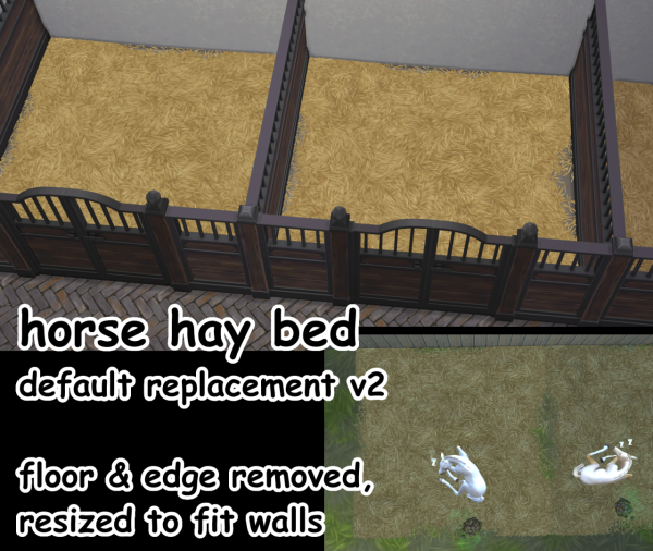 Maxis Match DEFAULT REPLACEMENT for the horse hay bed by simsfinds - The Sims 4 Custom Content