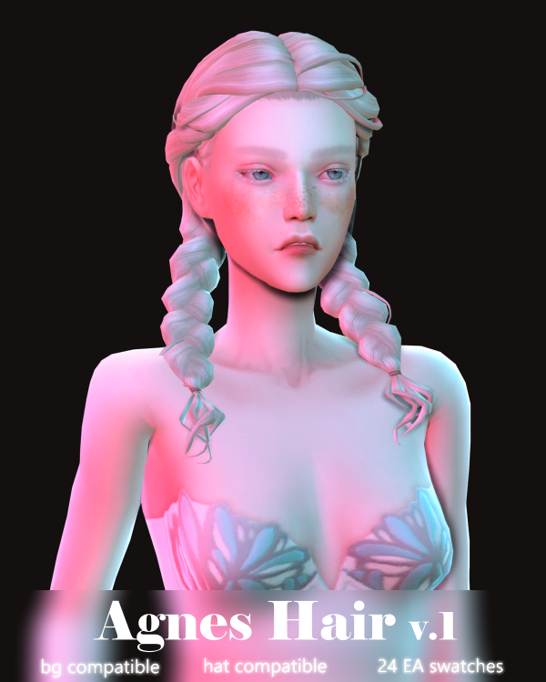 Maxis Match Agnes Hair v1 8 by simsfinds - The Sims 4 Custom Content