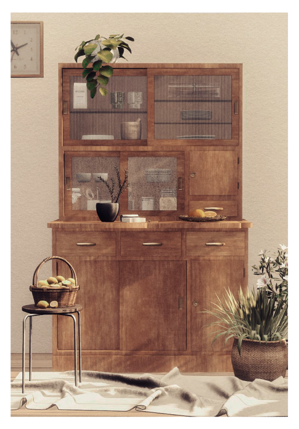 Alpha Vintage Cupboard Wooden Retro by simsfinds - The Sims 4 Custom Content