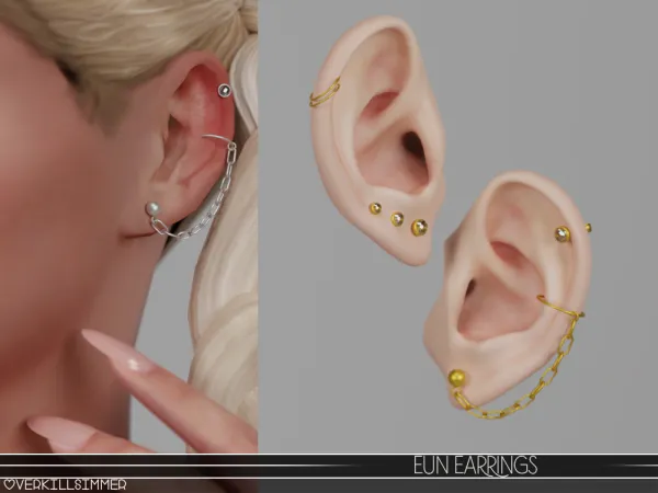 Alpha Eun earrings by overkillsimmer - The Sims 4 Custom Content
