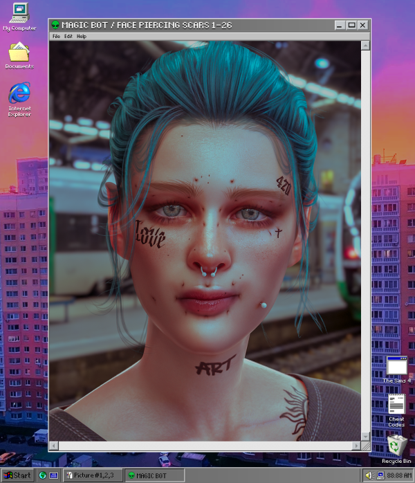 Alpha FACE PIERCING SCARS 1 26 by simsfinds - The Sims 4 Custom Content