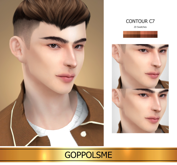 Alpha GPME GOLD Face Contour C7 by simsfinds - The Sims 4 Custom Content