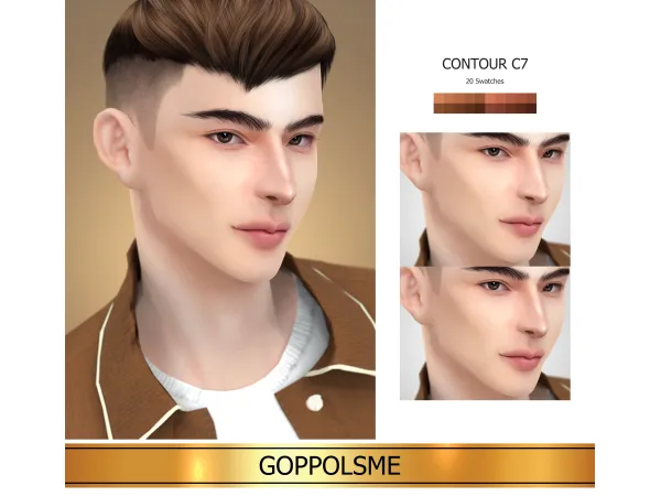 Alpha GPME GOLD Face Contour C7 by GoppolsMe - The Sims 4 Custom Content
