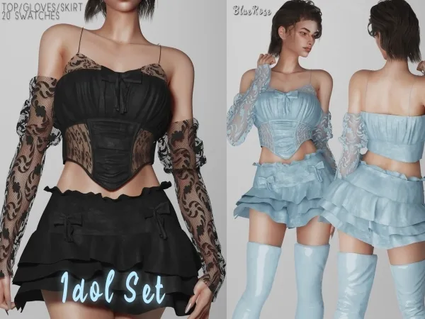 Alpha [BR]Idol Cute Set by bluerose-sims - The Sims 4 Custom Content