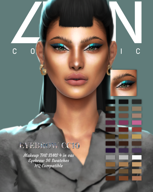 Alpha LEAN EYEBROW CC10 by simsfinds - The Sims 4 Custom Content