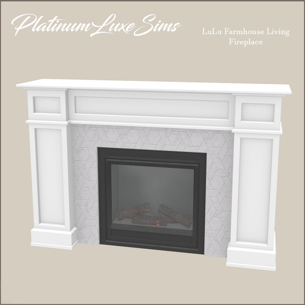 Mix LuLu Farmhouse Living Fireplace by simsfinds - The Sims 4 Custom Content