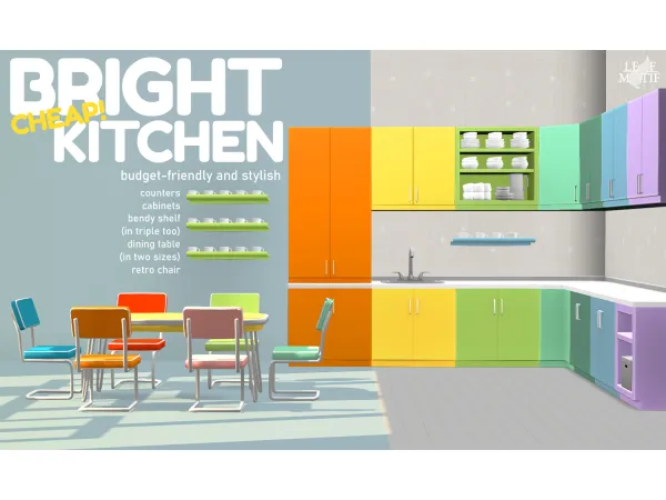 Maxis Match Bright Cheap Kitchen motif by simsfinds - The Sims 4 Custom Content
