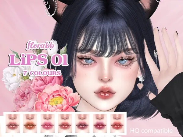 Alpha Lips01 by simsfinds - The Sims 4 Custom Content