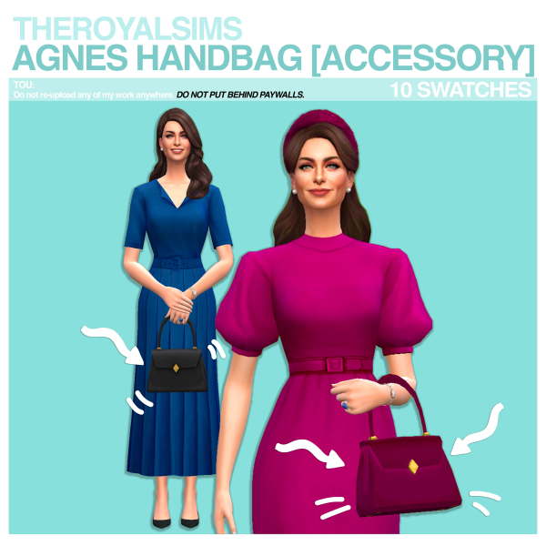 Maxis Match THEROYALSIMS AGNES HANDBAG [ACCESSORY] by simsfinds - The Sims 4 Custom Content