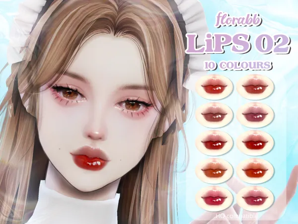 Alpha Lips02 by florabbsims - The Sims 4 Custom Content