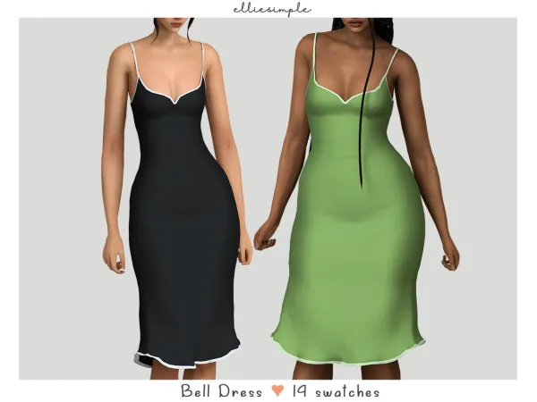 Alpha elliesimple bell dress by elliesimple - The Sims 4 Custom Content