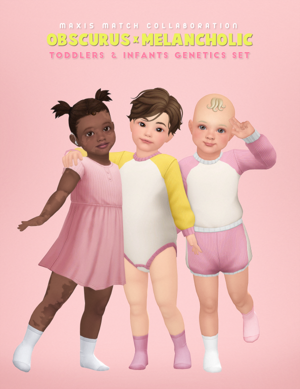 Mix OBSCURUS x MELANCHOLIC set of genetics for toddlers infants by simsfinds - The Sims 4 Custom Content