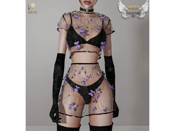 Alpha BUTTERFLY OUTFIT S22 tr by busra - The Sims 4 Custom Content