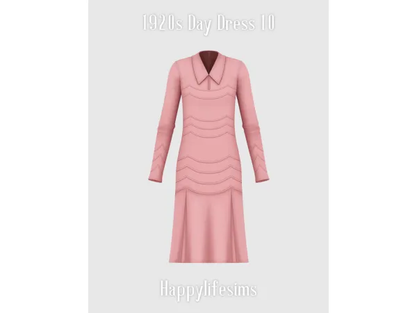 Mix [Lonelyboy] 1920s Day Dress 10 (Koonam) by HappyLifeSims - The Sims 4 Custom Content