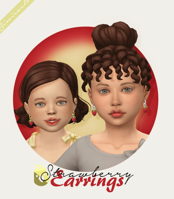 Maxis Match Strawberry Earrings by simsfinds - The Sims 4 Custom Content