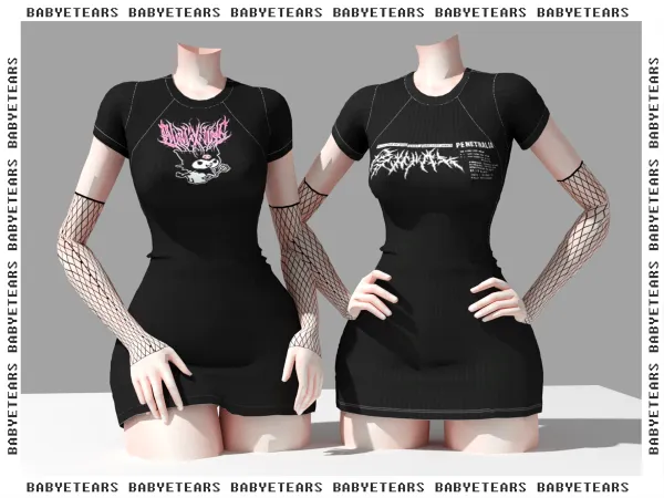 Alpha Cutie dress Babyetears by babyetears - The Sims 4 custom content