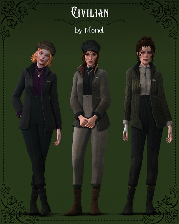 Maxis Match Civilian outfit hat Dishonored 2 by simsfinds - The Sims 4 Custom Content