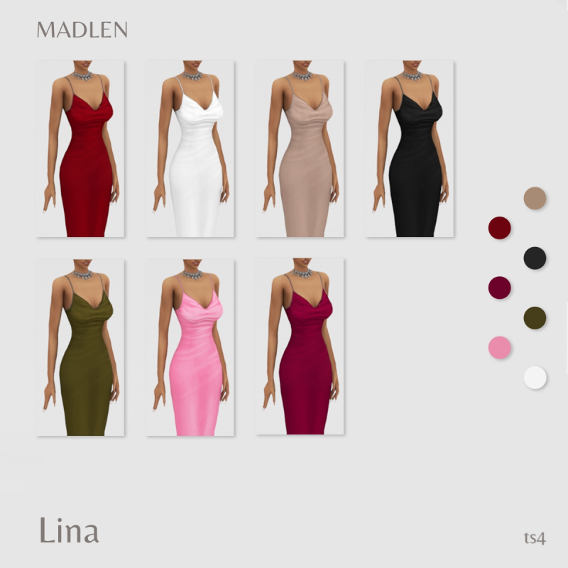 Lina Dress by Madlen - Sims 4 CC - SimsFinds