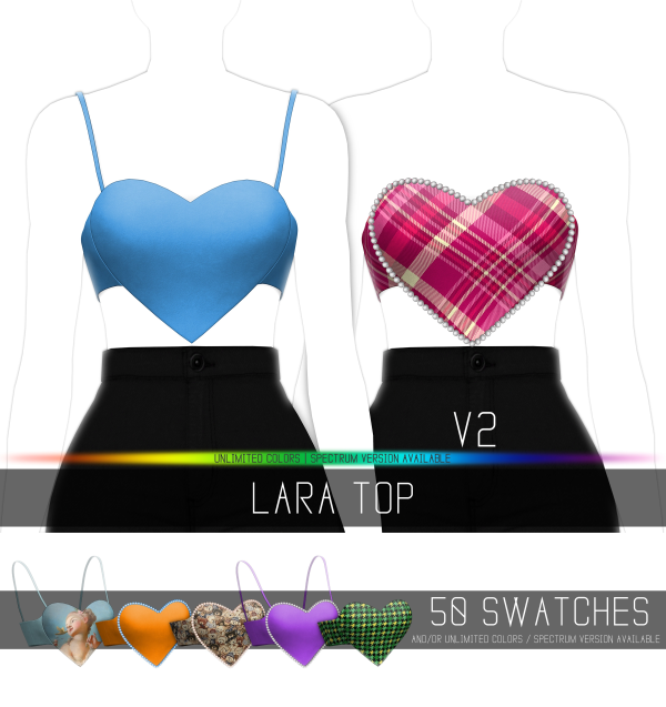 Alpha LARA TOP by simsfinds - The Sims 4 Custom Content