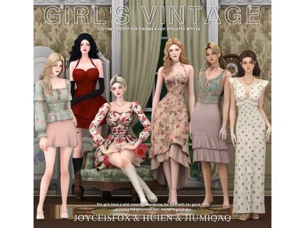 Maxis Match CAS Girl's Vintage13 items by Joyceisfox - The Sims 4 Custom Content