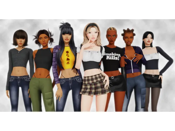 Alpha [B0T0XBRAT] Living Dead Girlz by simsfinds - The Sims 4 Custom Content
