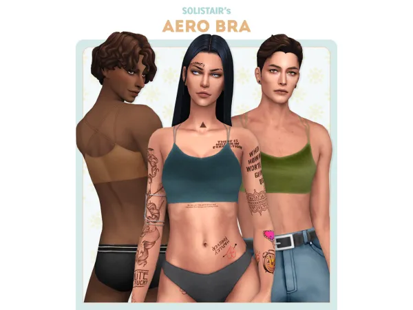 Maxis Match Aero Bra (both frames) by Solistair - The Sims 4 Custom Content