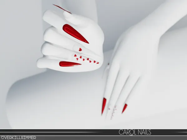 Alpha Carol nails by overkillsimmer - The Sims 4 Custom Content