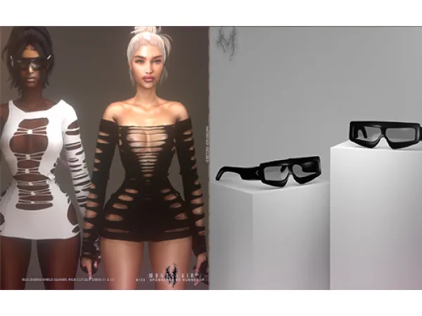 Alpha MONTCLAIR (RICK OWENS SHIELD GLASSES) FREE by Runnerup - The Sims 4 Custom Content