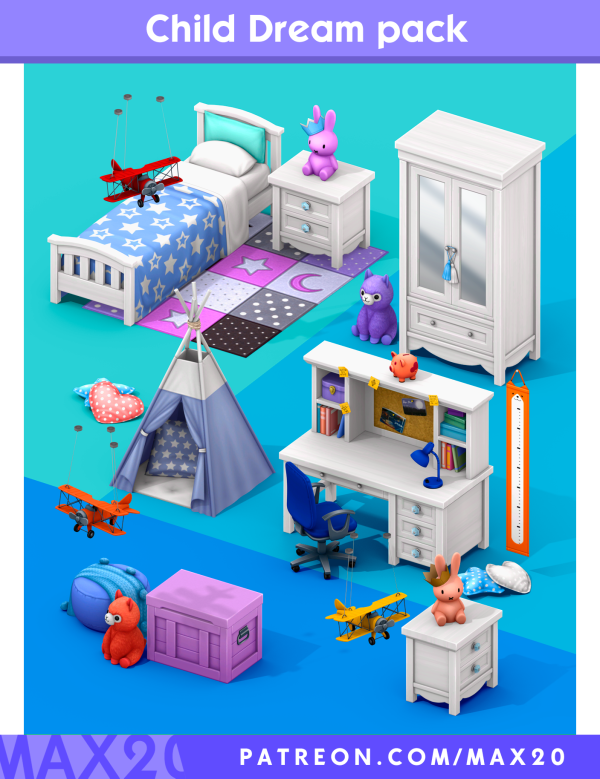 Maxis Match Child dream kit by simsfinds - The Sims 4 Custom Content