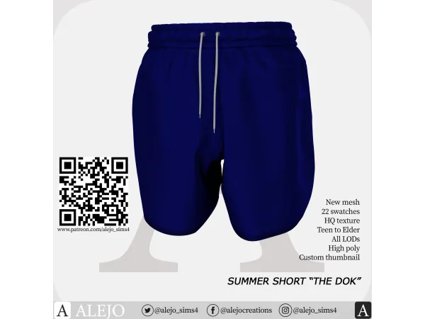 Alpha Summer short - The Sims 4 Custom Content