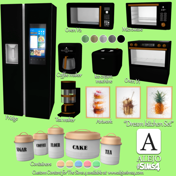 Alpha Dream kitchen set by simsfinds - The Sims 4 Custom Content