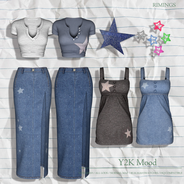 Alpha [RIMINGS] Y2K Mood by simsfinds - The Sims 4 Custom Content