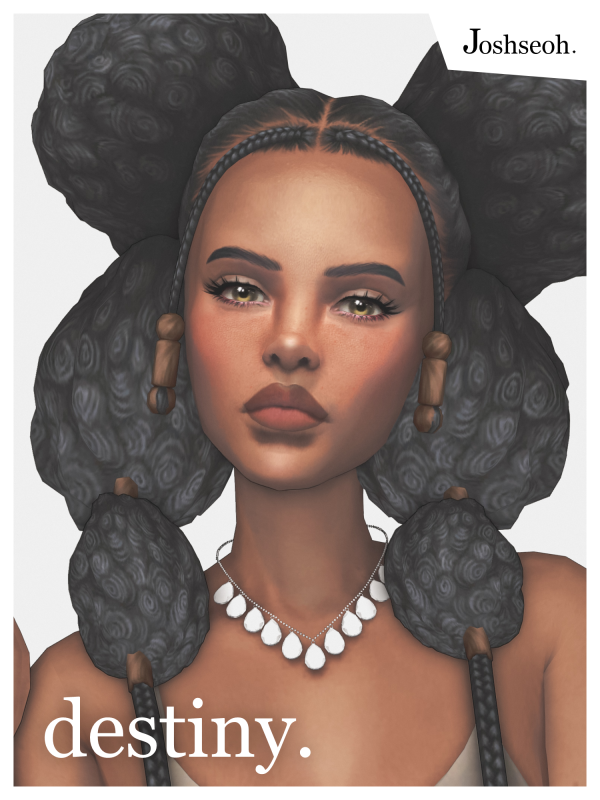 Maxis Match Destiny hair (jo_se_oh joshseoh) by simsfinds - The Sims 4 Custom Content