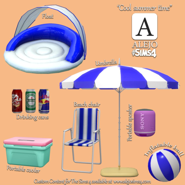 Alpha Cool summer time Set by simsfinds - The Sims 4 Custom Content