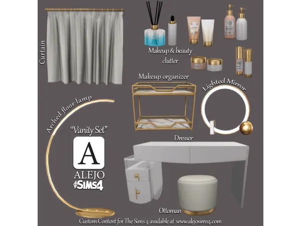Alpha Vanity Set by Alejo Sims 4 - The Sims 4 Custom Content