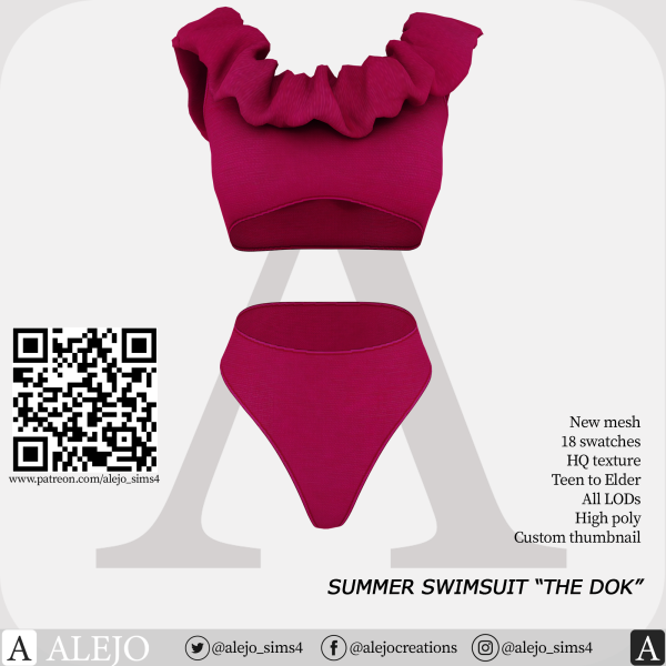 Alpha Summer Swimsuit by simsfinds - The Sims 4 Custom Content