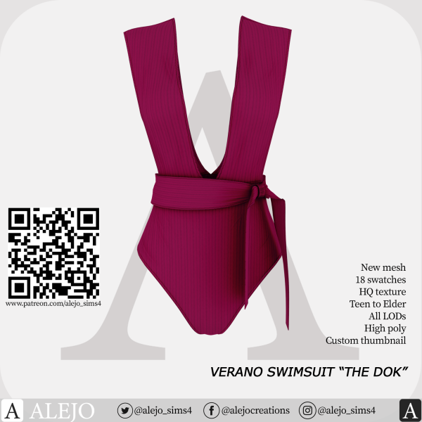 Alpha Verano Swimsuit by simsfinds - The Sims 4 Custom Content
