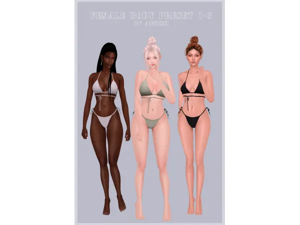 Alpha Female body preset 1 3 BlushFreckles full body by ANGISSI - The Sims 4 Custom Content